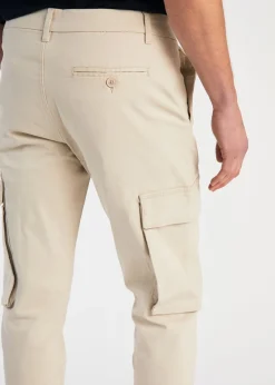 French Connection Stone Cotton Relaxed Fit Turn Up Cargo Trousers
