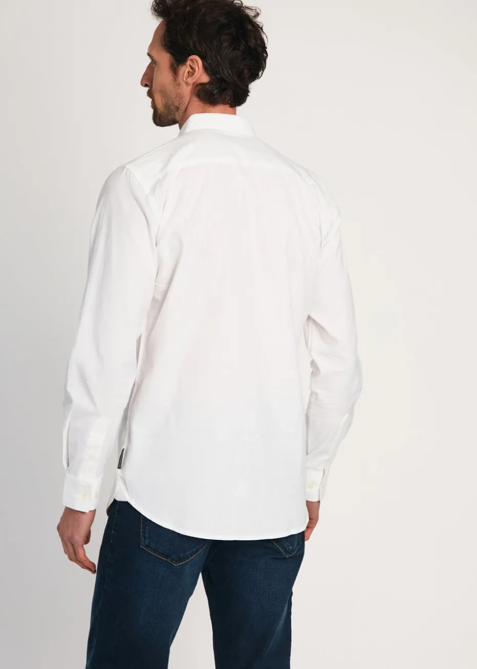French Connection White Cotton Long Sleeve Oxford Shirt