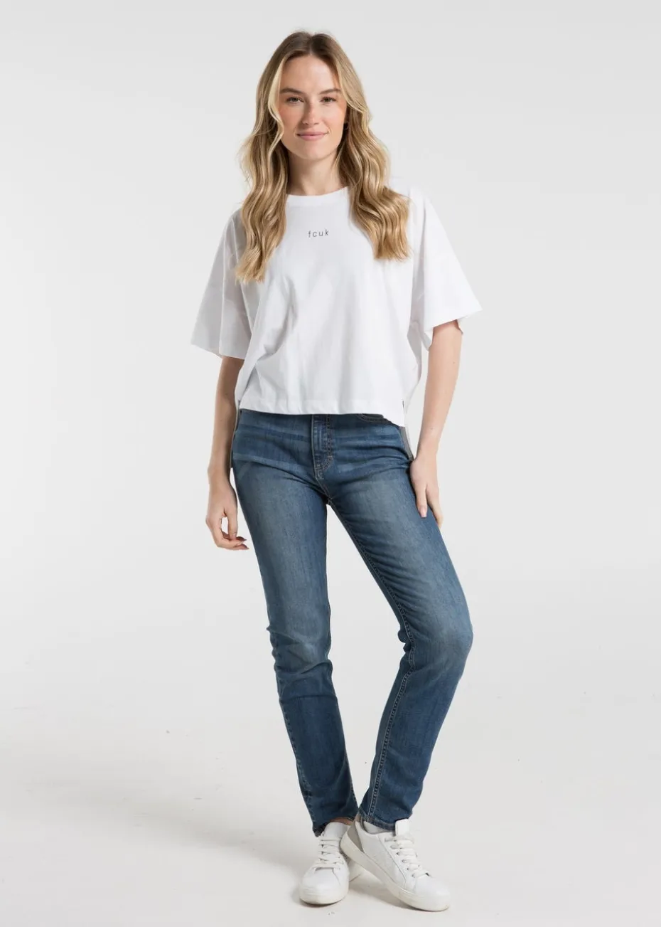 French Connection White 2-Pack Cotton Printed Short Sleeve T-Shirts