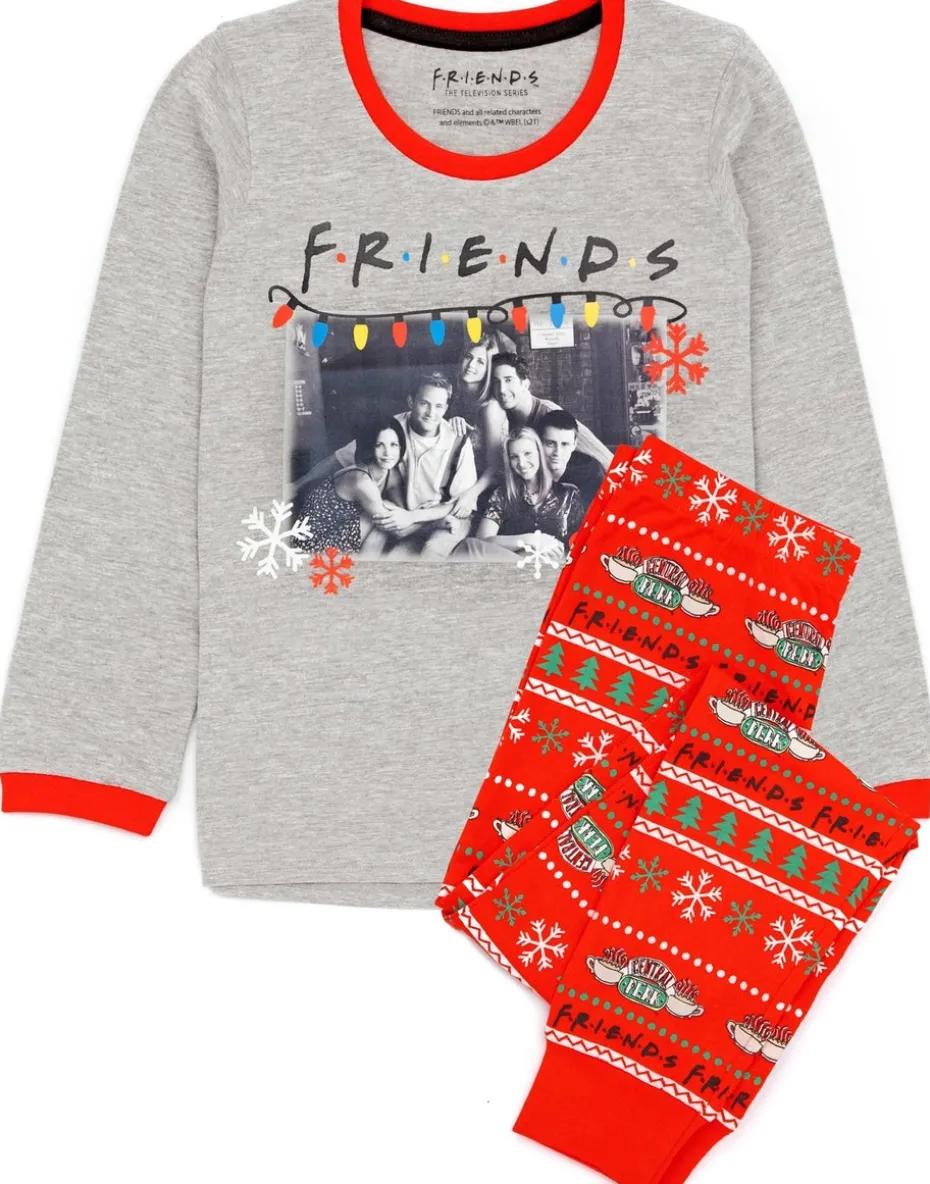 Friends Girls Red Long Sleeve Long Leg Pyjama Set (7 - 14 Years)