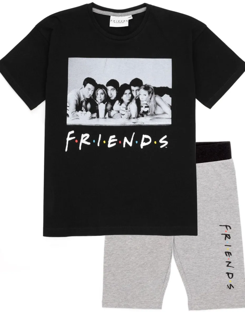 Friends Kids Cycling Short Black Pyjama Set (7-14 Years)