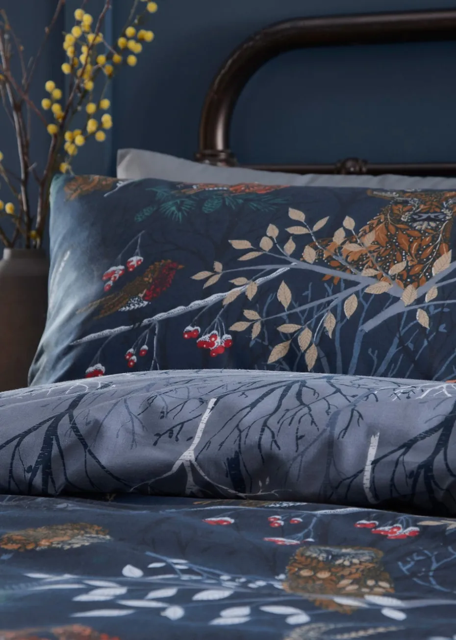 furn. Forest Fauna Woodland Duvet Cover Set Navy