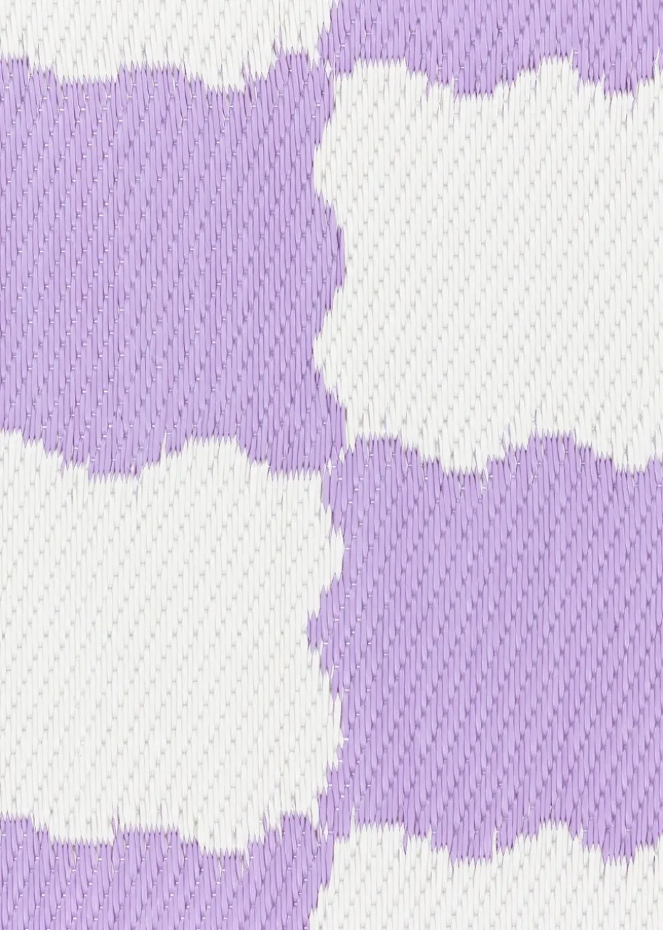furn. Lilac Check Outdoor 100% Recycled Rug (120 x 180cm)