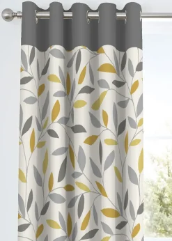 Fusion Beechwood Yellow Eyelet Curtains