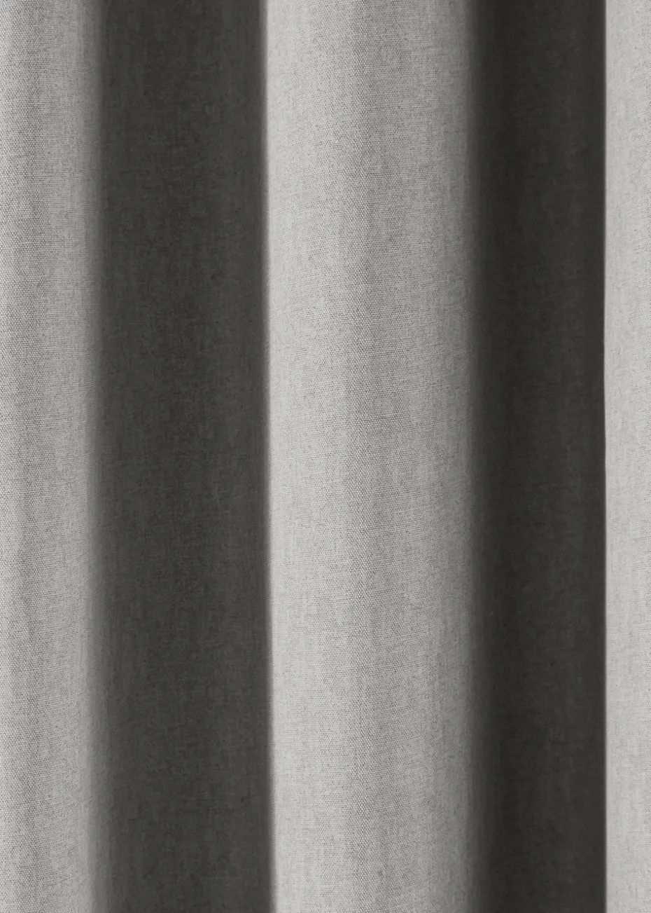 Fusion Cannes Woven Silver Eyelet Curtains