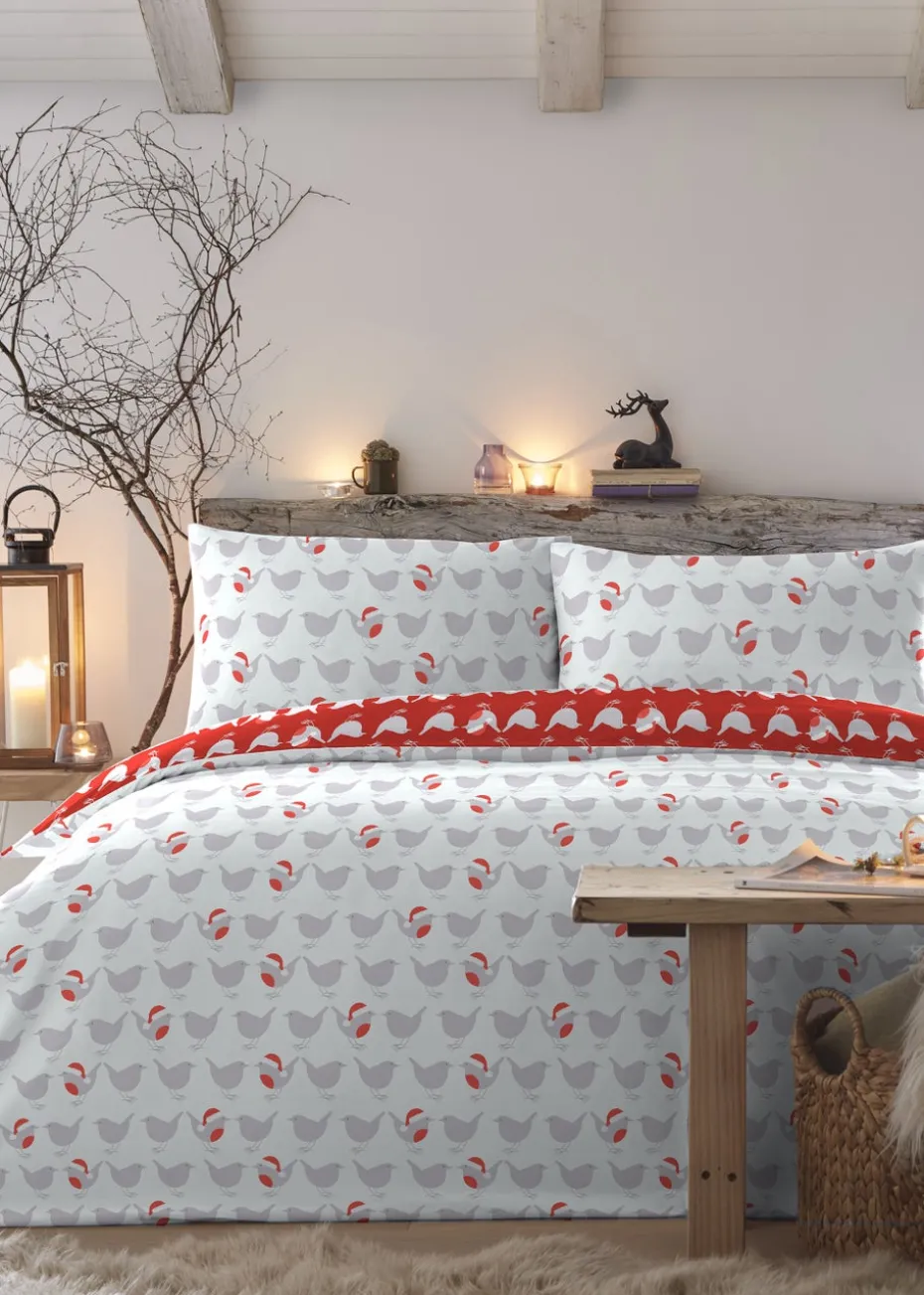 Fusion Christmas Geo Robin Duvet Cover Set