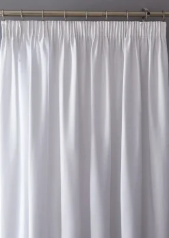Fusion Dijon Blackout White Pencil Pleat Curtains