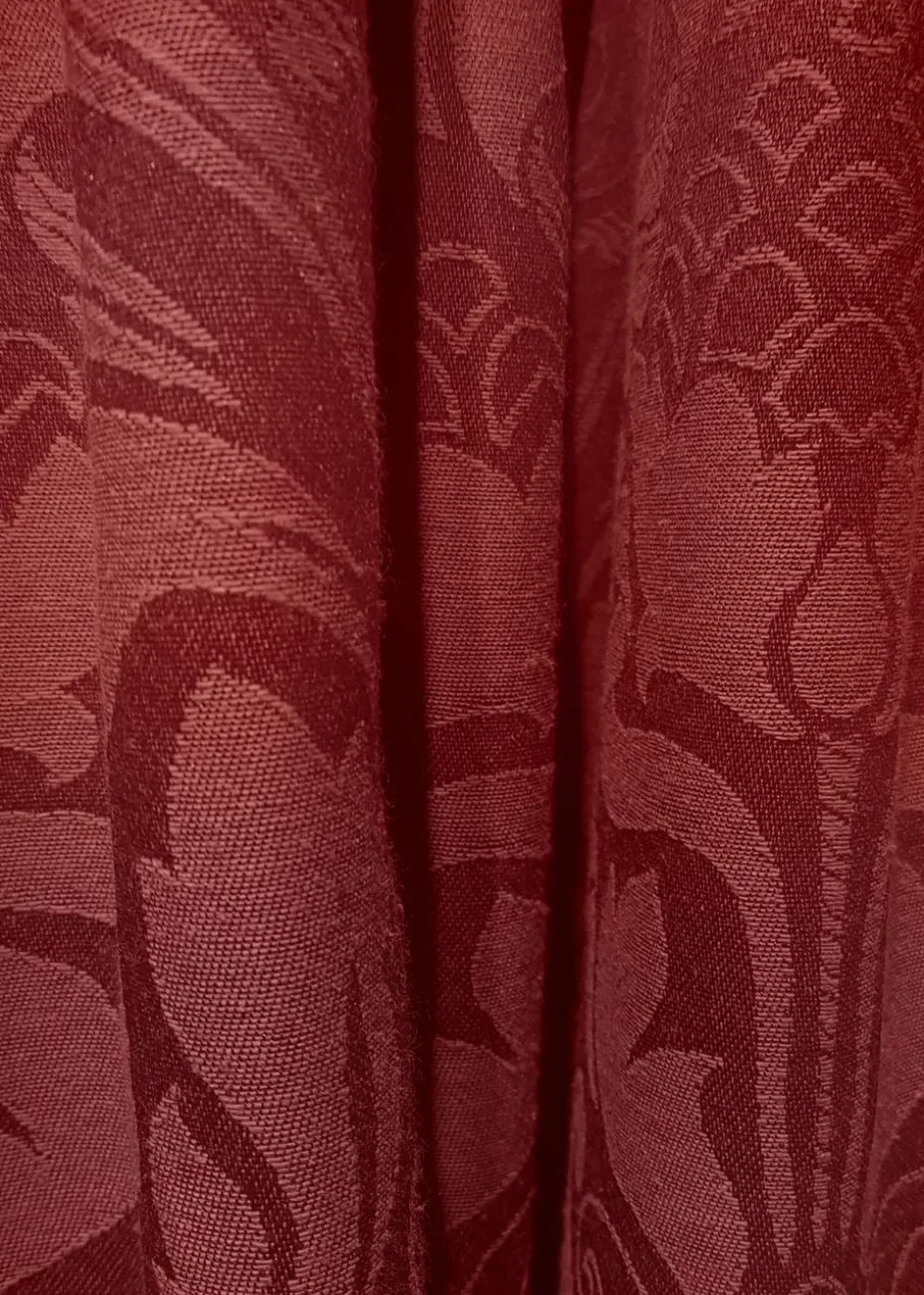 Fusion Eastbourne Jacquard Burgundy Pencil Pleat Curtains