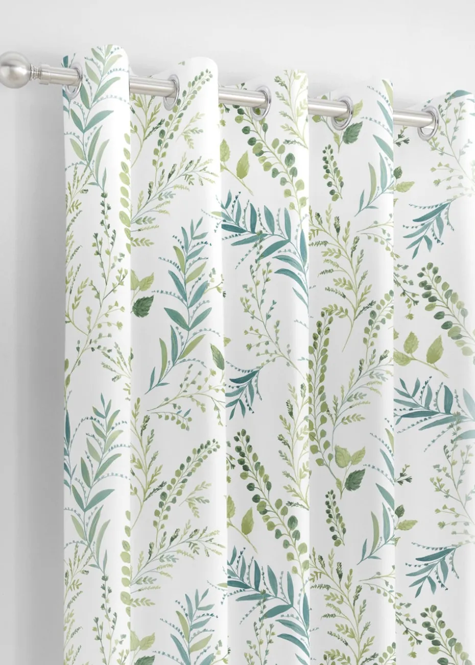 Fusion Fernworthy Green Eyelet Curtains