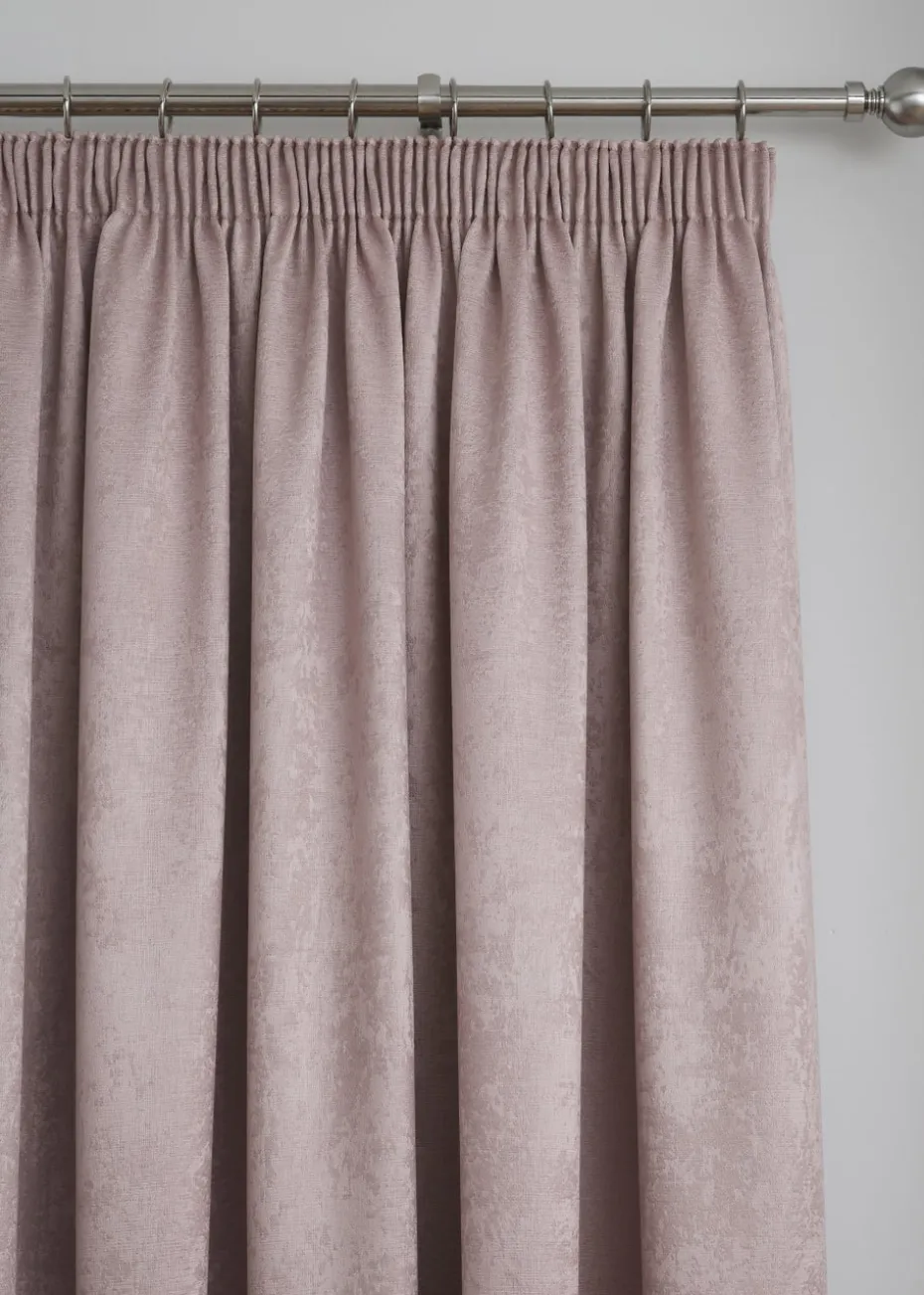 Fusion Galaxy Dimout Pink Pencil Pleat Curtains
