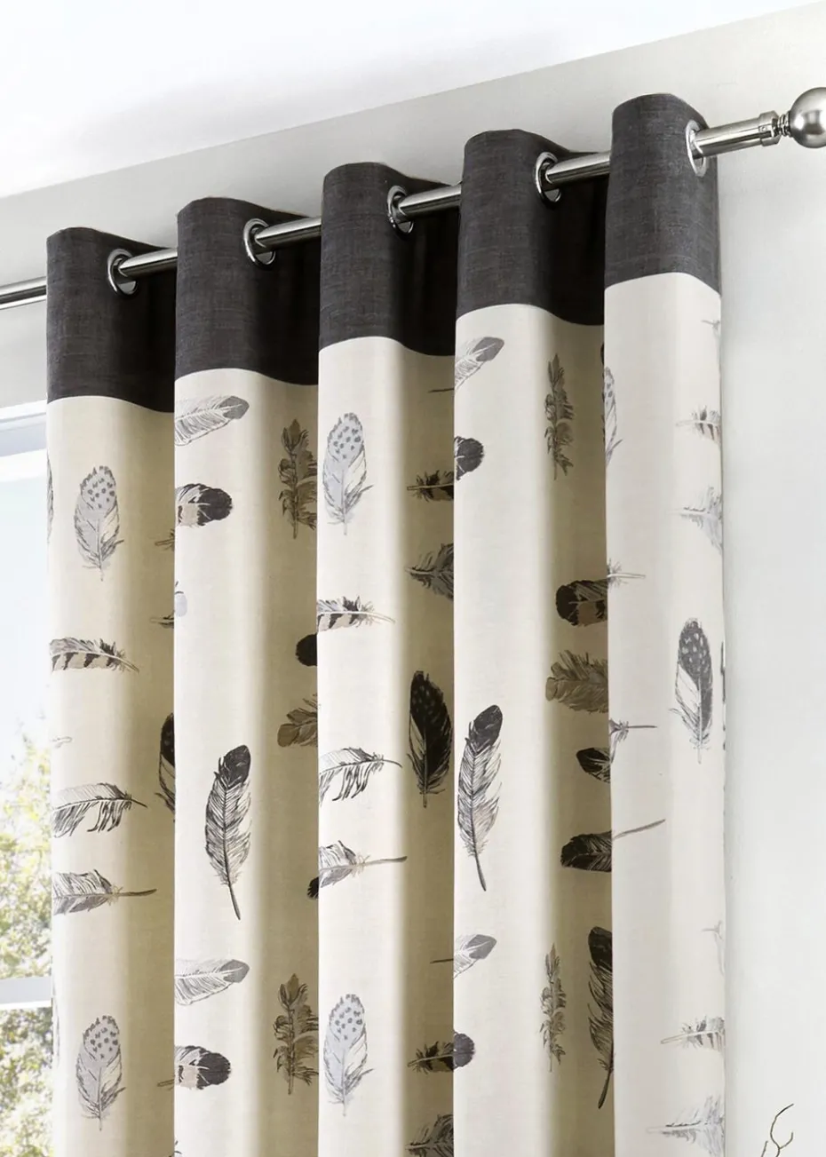 Fusion Idaho Grey Eyelet Curtains