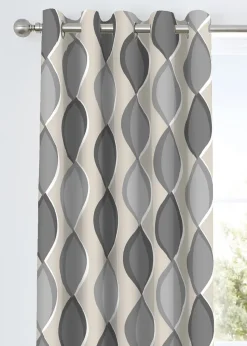 Fusion Lennox Grey Eyelet Curtains