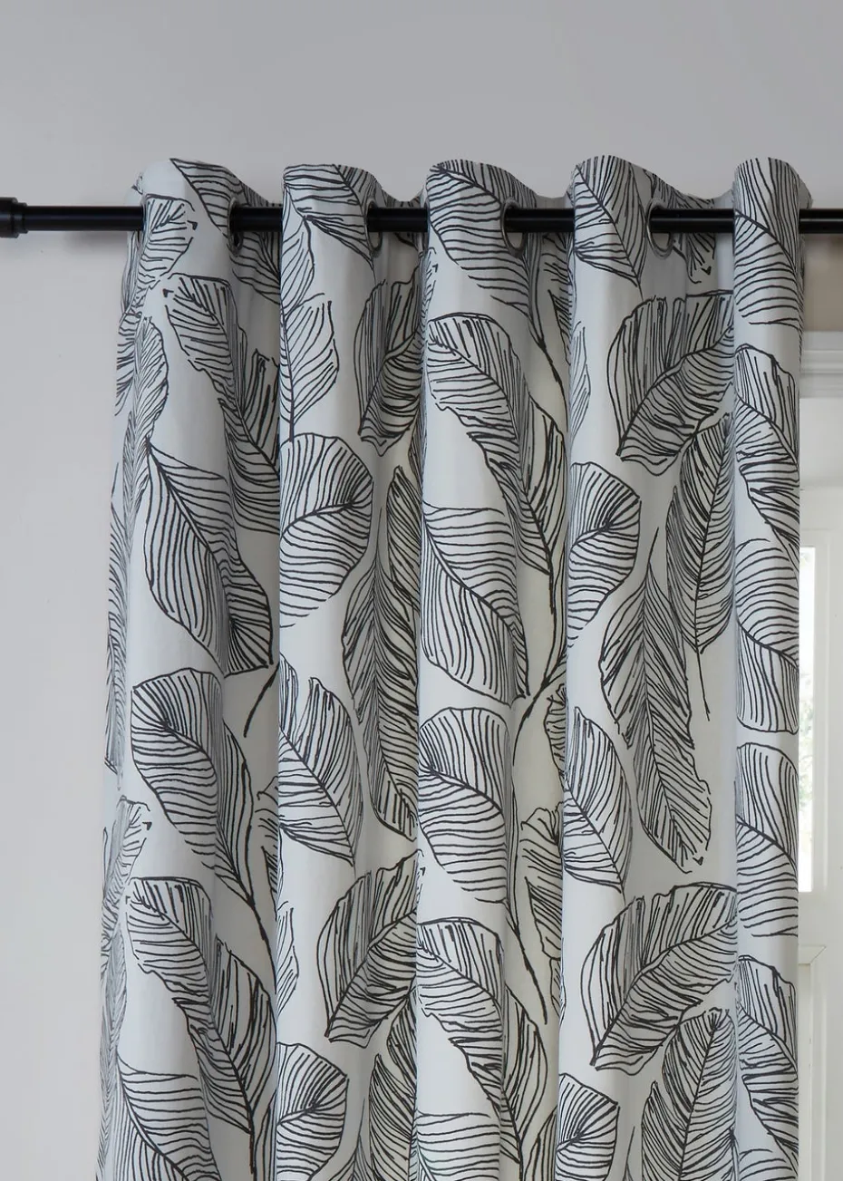 Fusion Matteo Black Eyelet Curtains