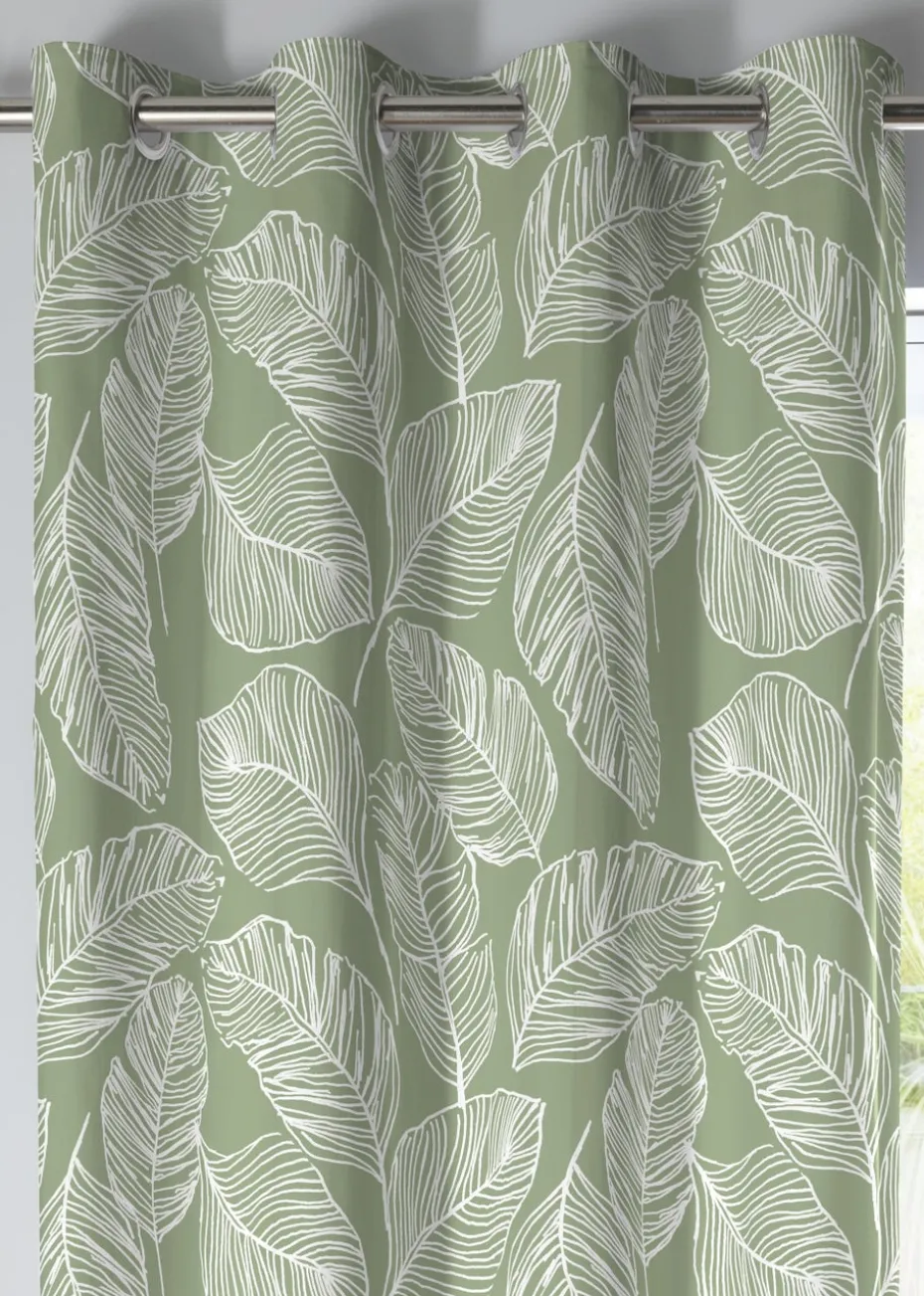 Fusion Matteo Green Eyelet Curtains