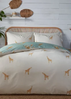 Fusion Milo Giraffe Blue Reversible Duvet Cover Set