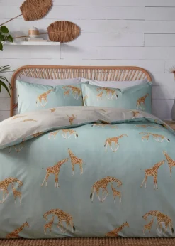 Fusion Milo Giraffe Blue Reversible Duvet Cover Set
