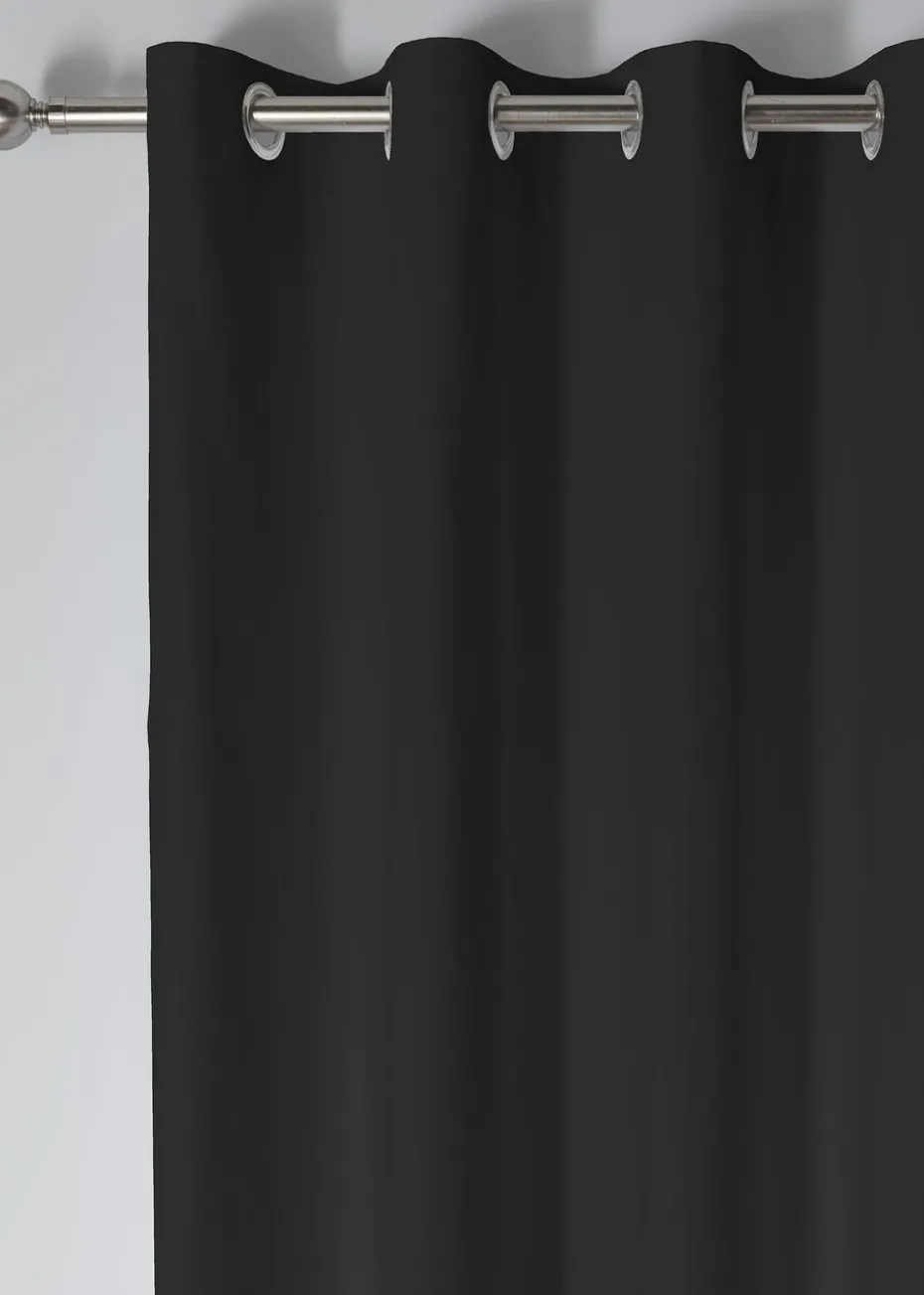 Fusion Sorbonne Black Eyelet Curtains