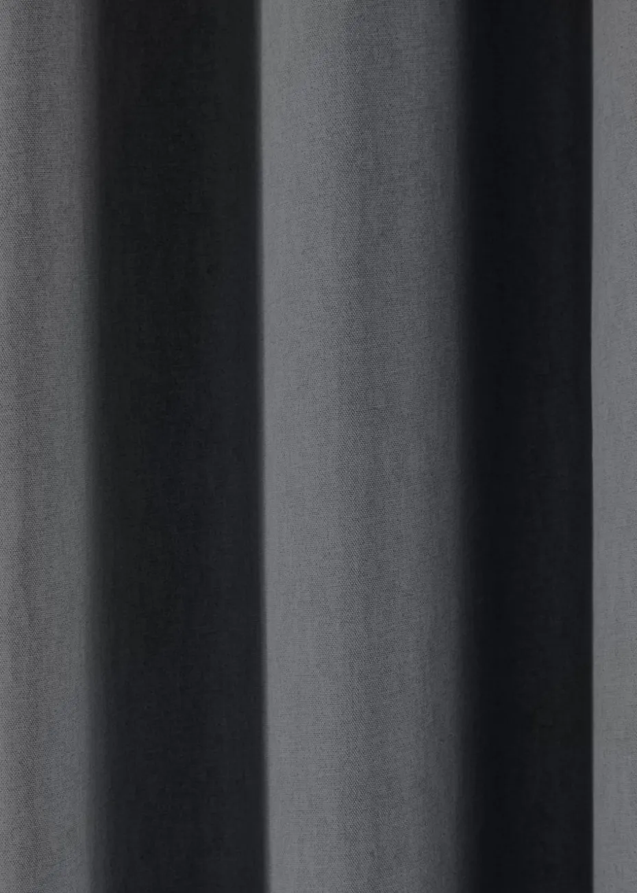 Fusion Sorbonne Grey Eyelet Curtains