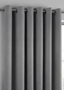 Fusion Strata Dimout Silver Eyelet Curtains