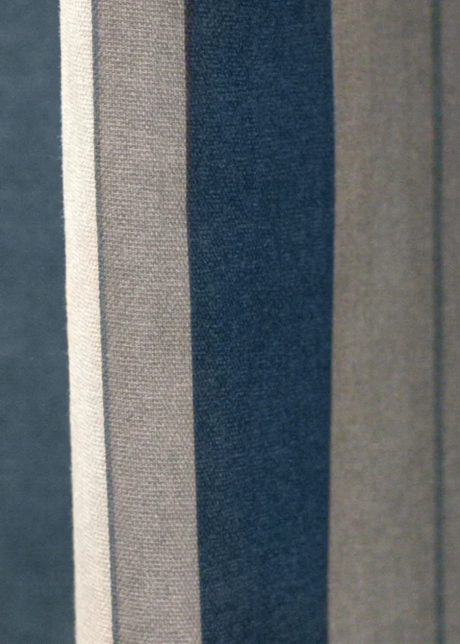 Fusion Whitworth Stripe Blue Eyelet Curtains