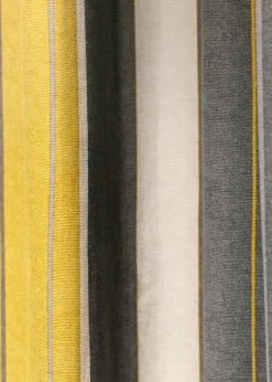 Fusion Whitworth Stripe Yellow Eyelet Curtains