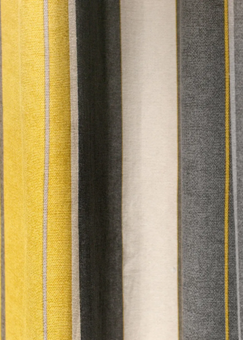 Fusion Whitworth Stripe Yellow Eyelet Curtains