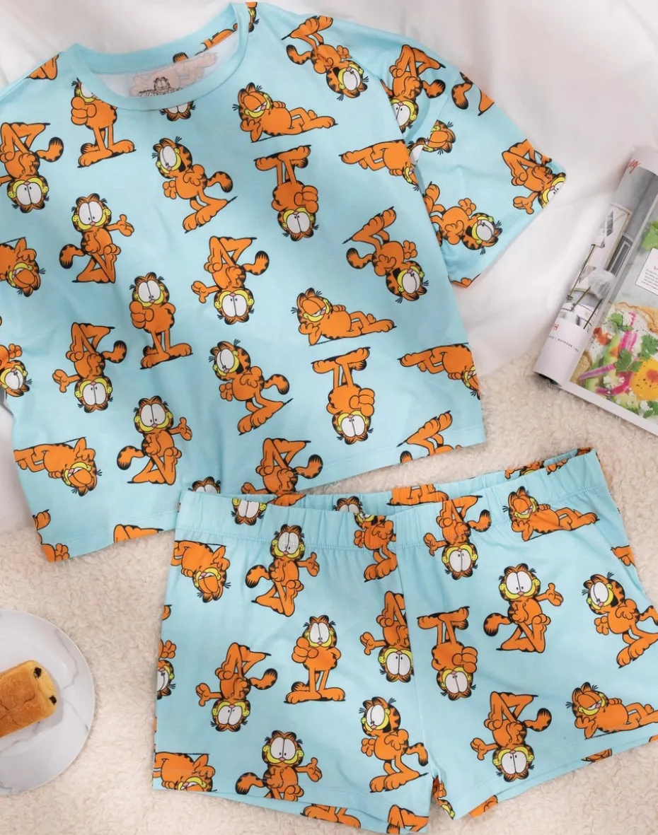 Garfield Blue Garfield All Over Print Shortie Pyjamas