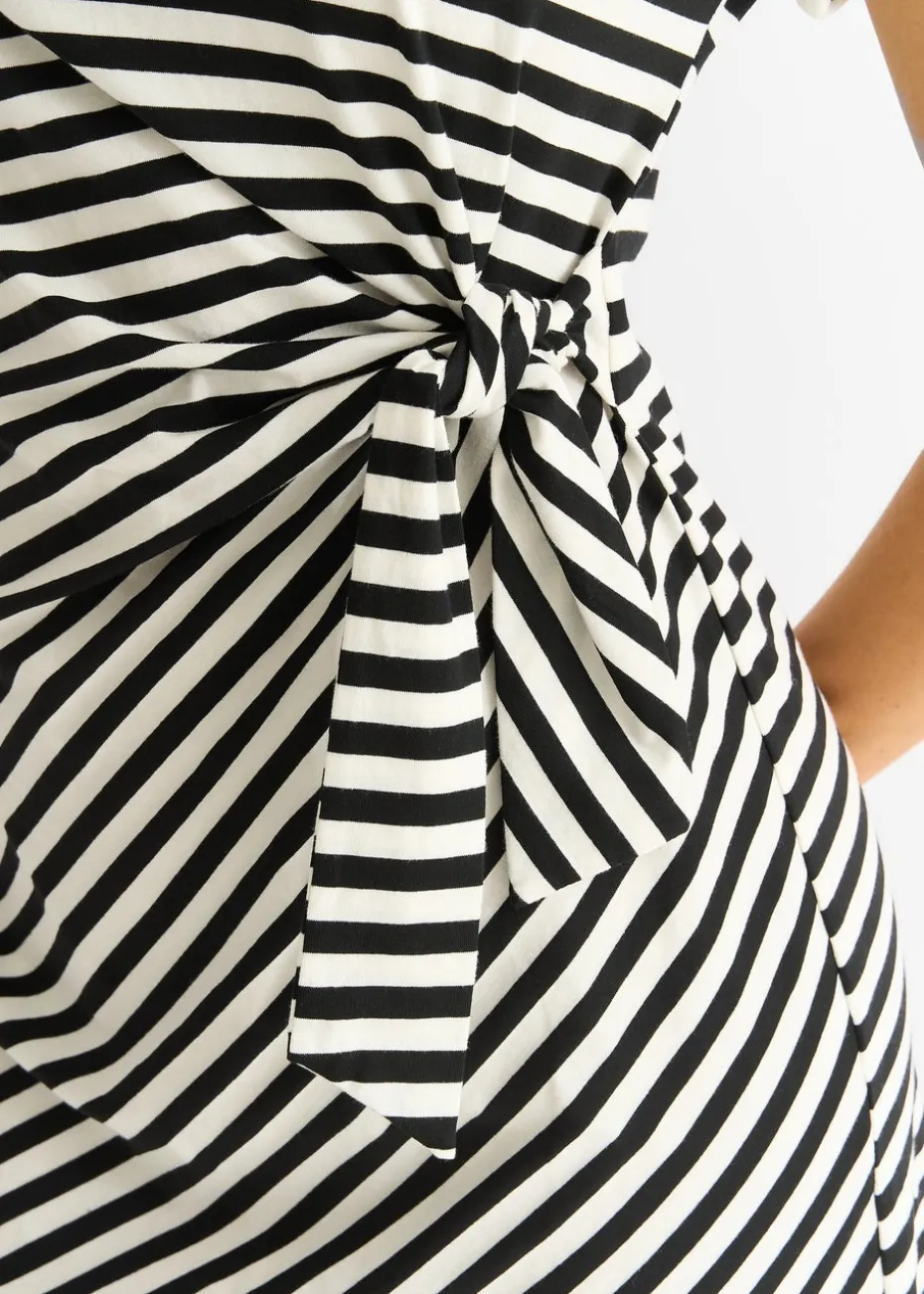 Gini London Black Stretch Stripe Mini Dress