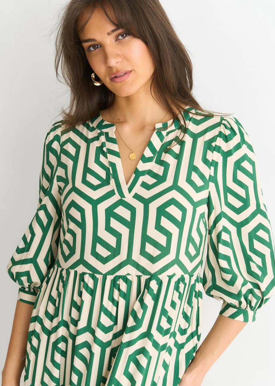 Gini London Green Long Sleeve Maxi Dress