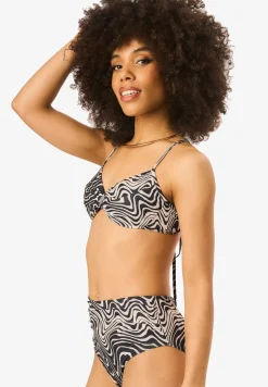 Gini London Mono Swirl High Waisted Ruched Bottoms