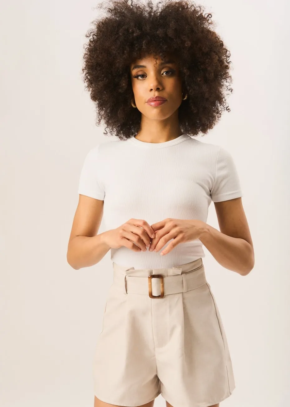 Gini London Stone Belt Detail Shorts