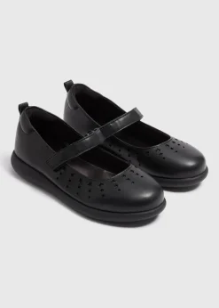 Girls Black Scuff Resistant School Shoes (Younger 8-Older 3)