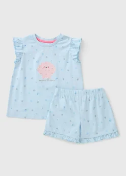 Girls Blue Shell Pyjama Set (1-7yrs)