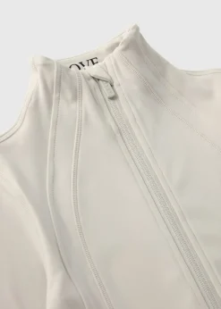 Girls Cream Sports Zip Jacket (7-15yrs)