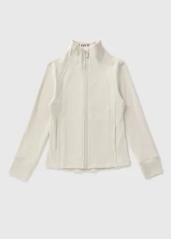 Girls Cream Zip Sports Jacket (7-15yrs)