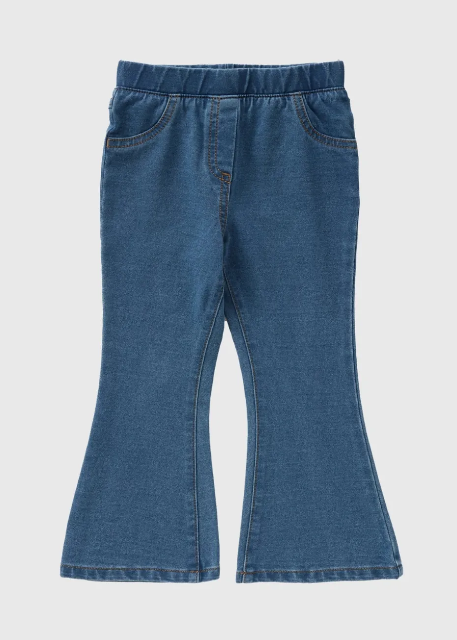Girls Mid Wash Flare Jeggings (1-7yrs)