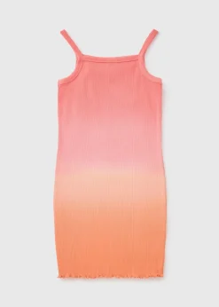 Girls Pink Ombre Stripe Dress (7-15yrs)