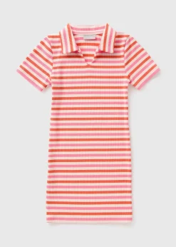 Girls Pink Striped Dress (7-15yrs)