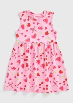 Girls Pink Sunglasses Print Dress (1-7yrs)
