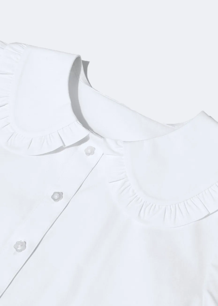 Girls White Frill Collar School Blouse (8-16yrs)