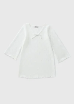 Girls White Lace Beach Cover Up (7-15yrs)