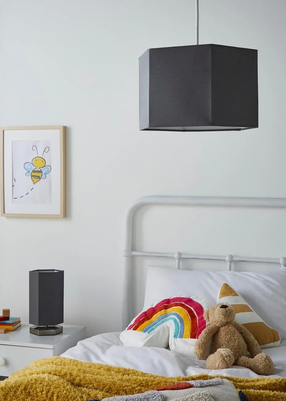 Glow Hexagon Shape Integrated LED Table Lamp Grey (26cm x 13cm)
