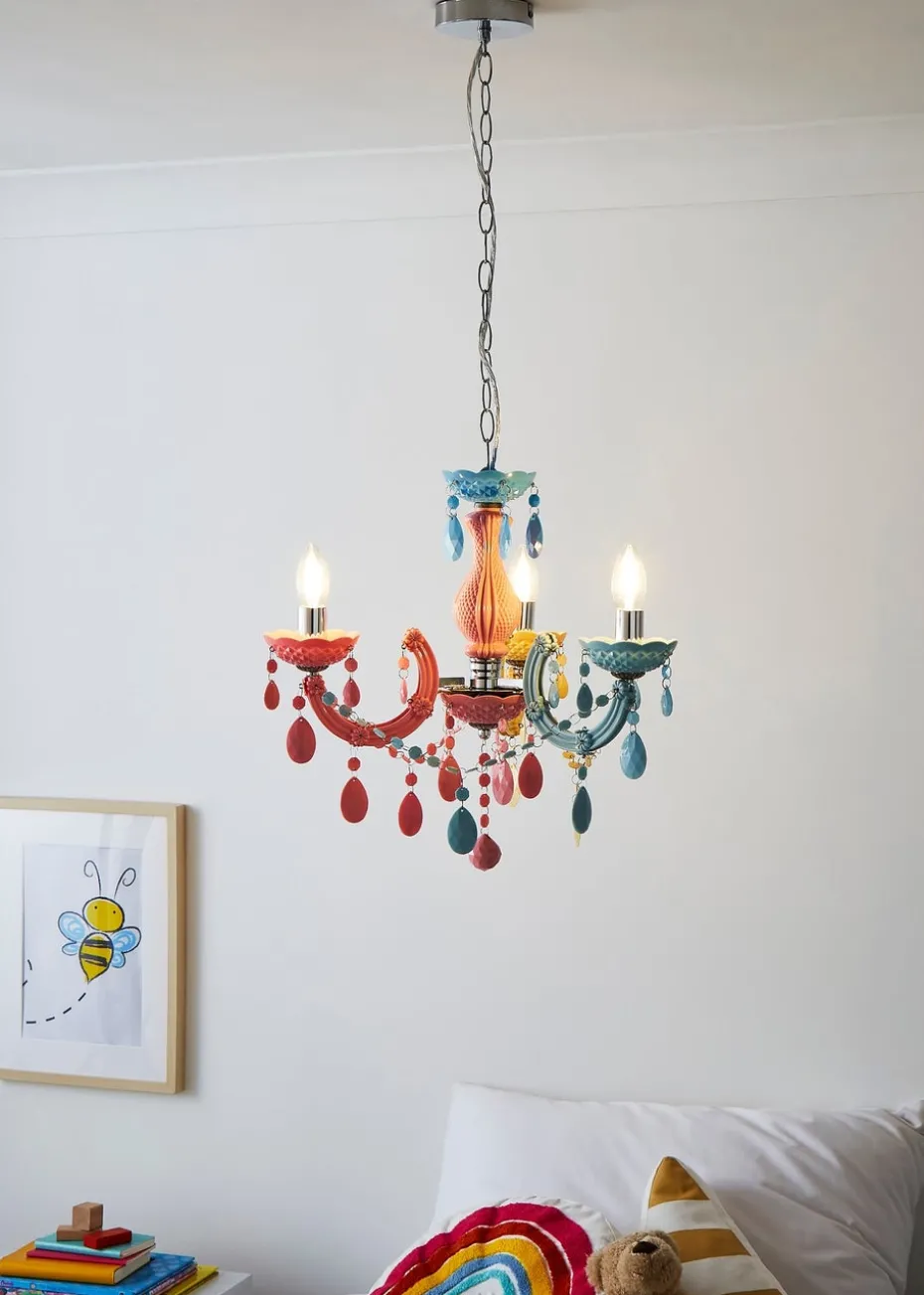Glow Marie Therese Funky 3 Arm Chandelier Light (Adjustable 52-120cm x 46cm)