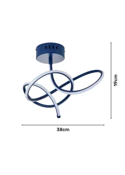 Glow Whirly Integrated LED Ceiling Light Blue (19cm x 38cm)