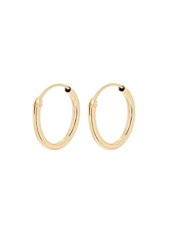 Golden Moments 9ct Yellow Gold  Tube Sleeper Hoop Earrings