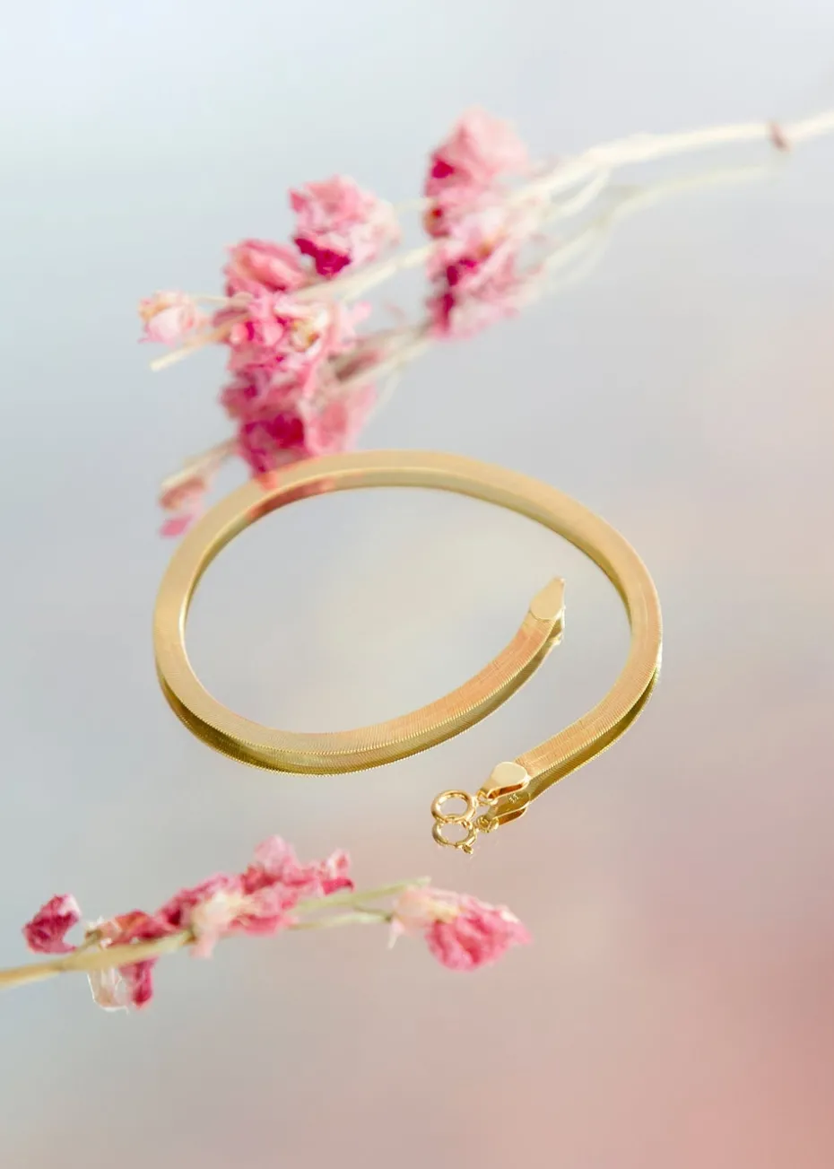 Golden Moments 9ct Yellow Gold 3mm 35 Herringbone Bracelet