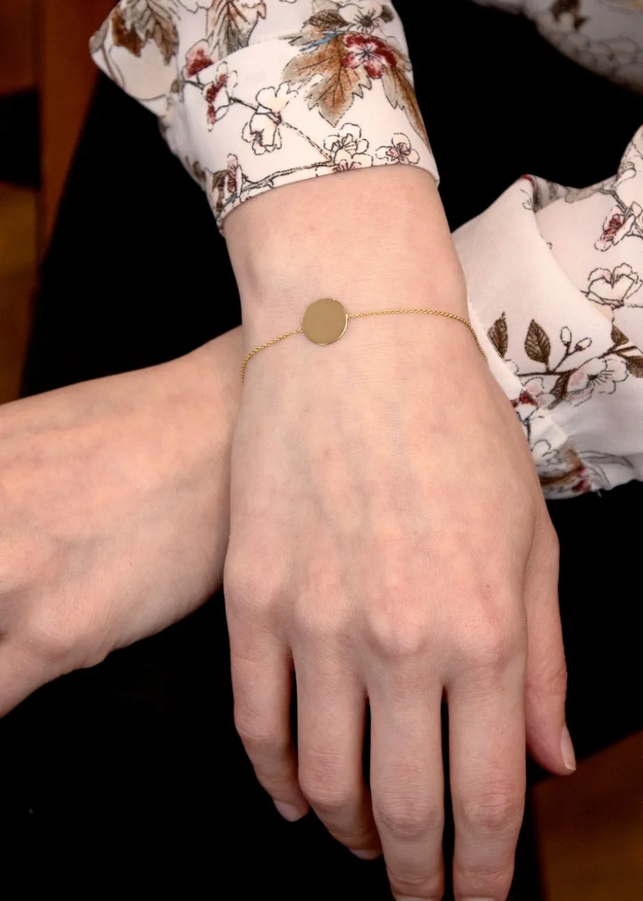 Golden Moments 9ct Yellow Gold Disc Trace Chain Slider Bracelet