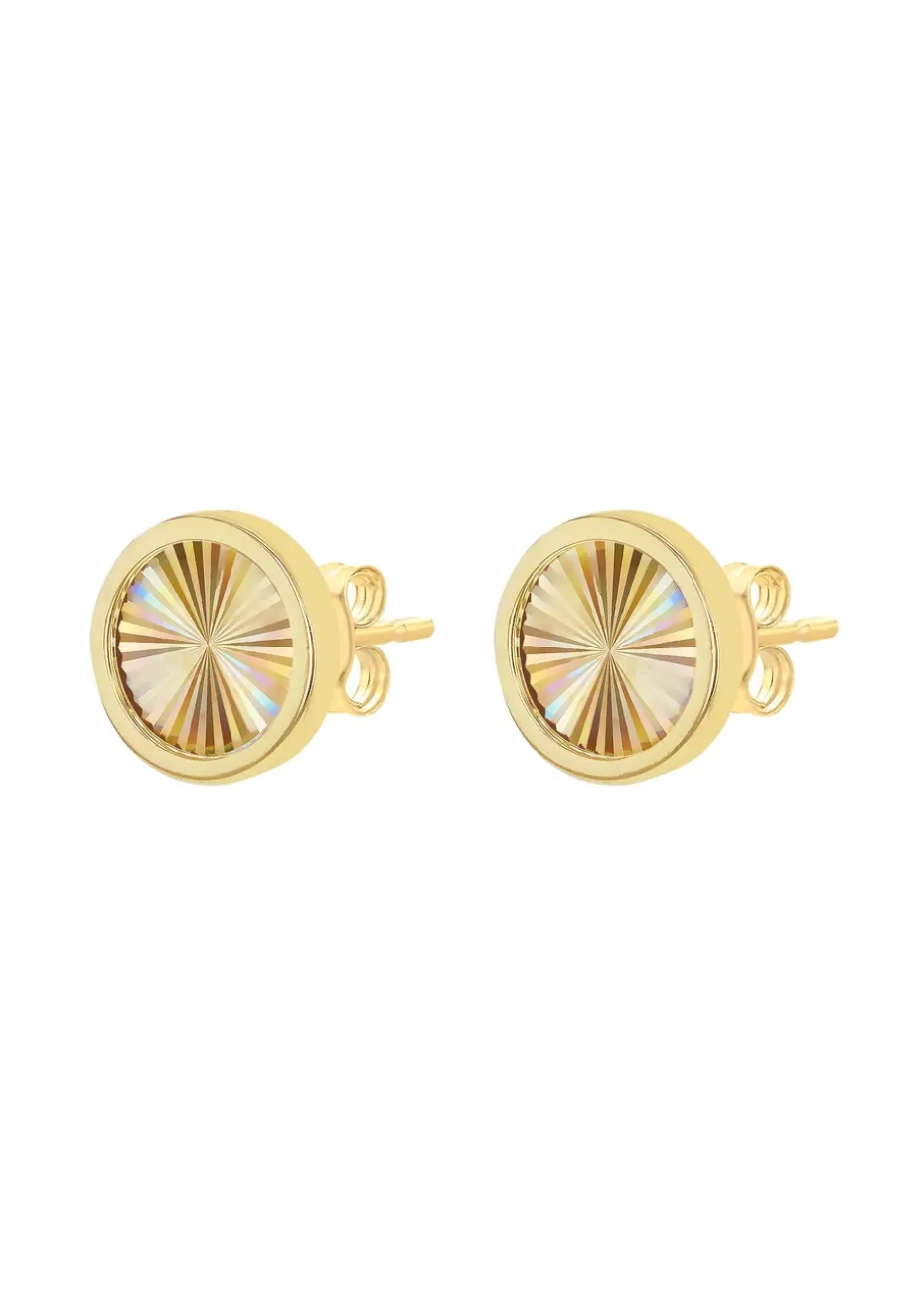 Golden Moments 9ct Yellow Gold Rainbow Circle Stud Earrings