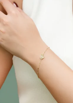 Golden Moments 9ct Yellow Gold Rainbow Heart Adjustable Trace & Ball Bracelet