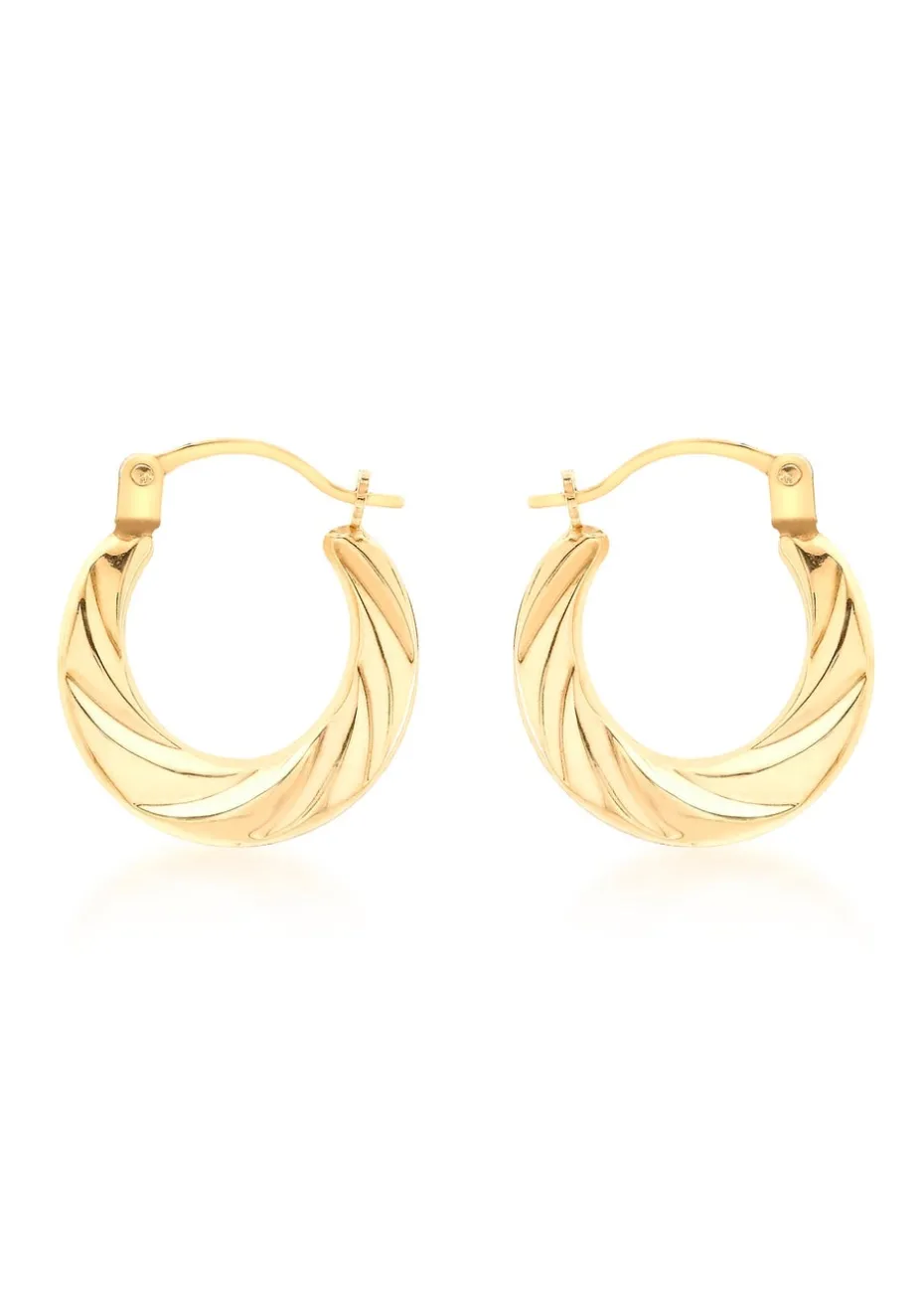 Golden Moments 9ct Yellow Gold Mini Twist Hoops